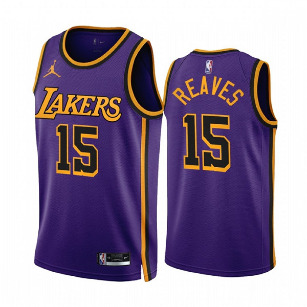 Men's Los Angeles Lakers #15 Austin Reaves 2022-23 Purple Statement ...
